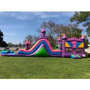 4 In 1 Dual Lane Pink Water Slide Combo (SKU CW269)